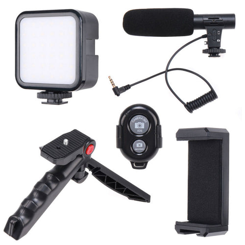 Vlogging Kit with Mobile Holder, Tripod Stand, LED Ring Light, Model AY 49